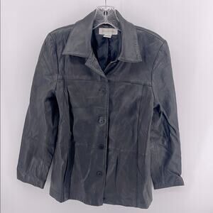 Brooks Brothers 100% leather button up leather jacket sz XS